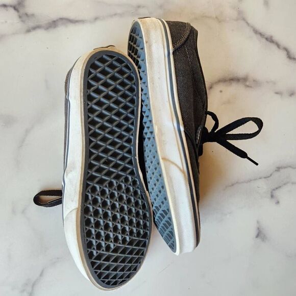 Vans size 5 canvas lace up sneakers dark kids youth - Picture 4 of 5